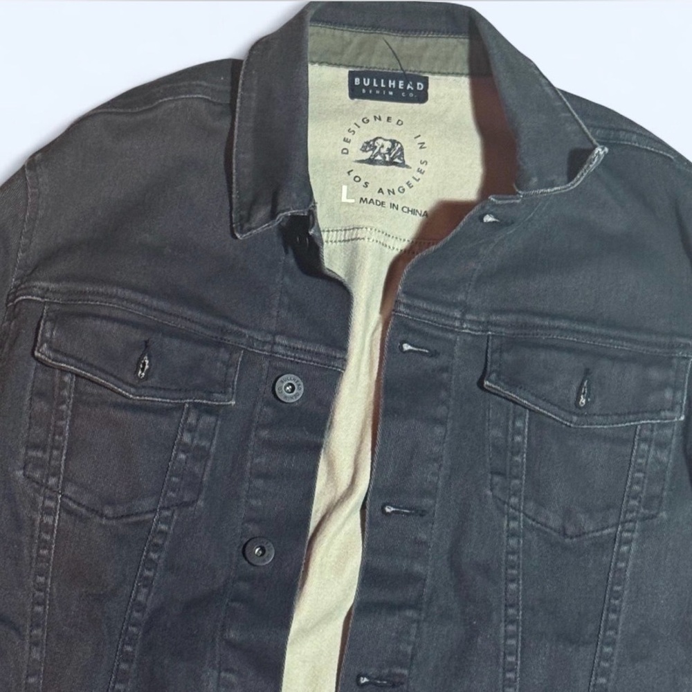 Fullhead Denim Co. Black Denim Trucker Jacket - Size Large - Picture 4 of 4
